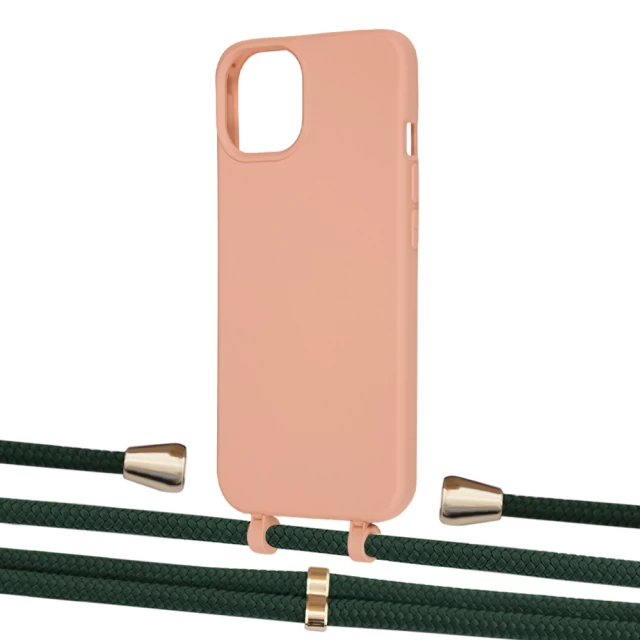 Чохол Upex Alter Eyelets for iPhone 13 Tangerine with Aide Cyprus Green and Casquette Gold (UP116131)