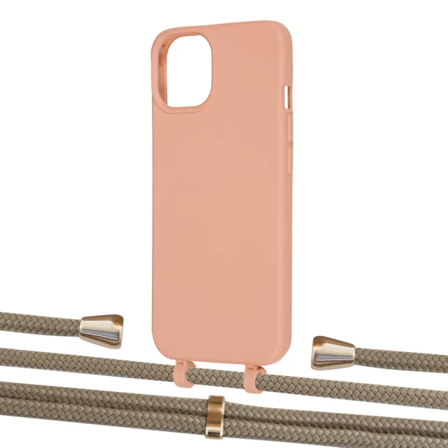Чехол Upex Alter Eyelets for iPhone 13 Tangerine with Aide Champagne and Casquette Gold (UP116136)