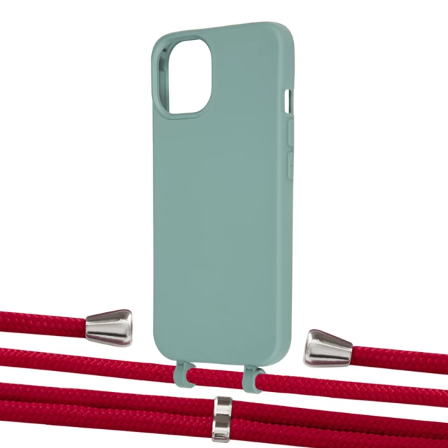 Чохол Upex Alter Eyelets for iPhone 13 Basil with Aide Red and Casquette Silver (UP116229)