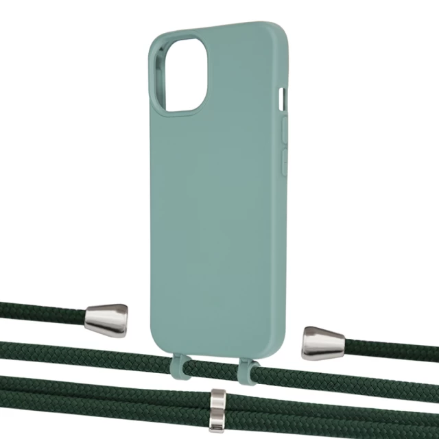Чохол Upex Alter Eyelets for iPhone 13 Basil with Aide Cyprus Green and Casquette Silver (UP116236)
