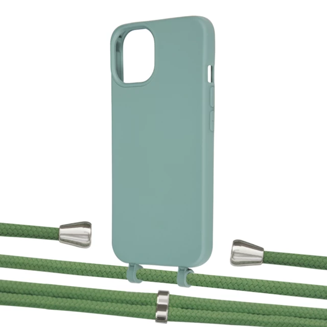 Чохол Upex Alter Eyelets for iPhone 13 Basil with Aide Mint and Casquette Silver (UP116237)