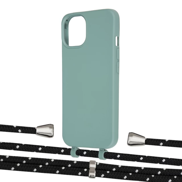 Чехол Upex Alter Eyelets for iPhone 13 Basil with Aide Black Dots and Casquette Silver (UP116247)