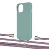Чехол Upex Alter Eyelets for iPhone 13 Basil with Aide Blue Sunset and Casquette Silver (UP116251)