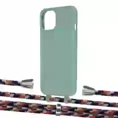 Чохол Upex Alter Eyelets for iPhone 13 Basil with Aide Orange Azure and Casquette Silver (UP116252)