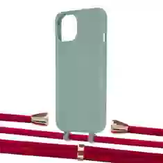 Чохол Upex Alter Eyelets for iPhone 13 Basil with Aide Red and Casquette Gold (UP116264)