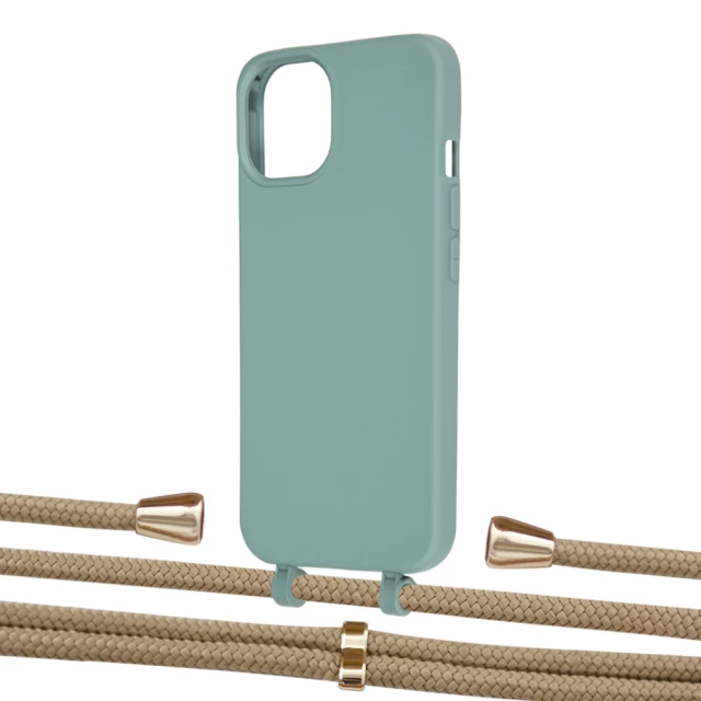 Чохол Upex Alter Eyelets for iPhone 13 Basil with Aide Sand and Casquette Gold (UP116277)