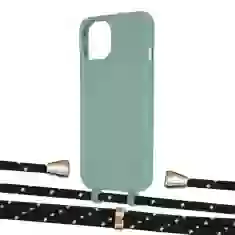 Чохол Upex Alter Eyelets for iPhone 13 Basil with Aide Black Dots and Casquette Gold (UP116282)