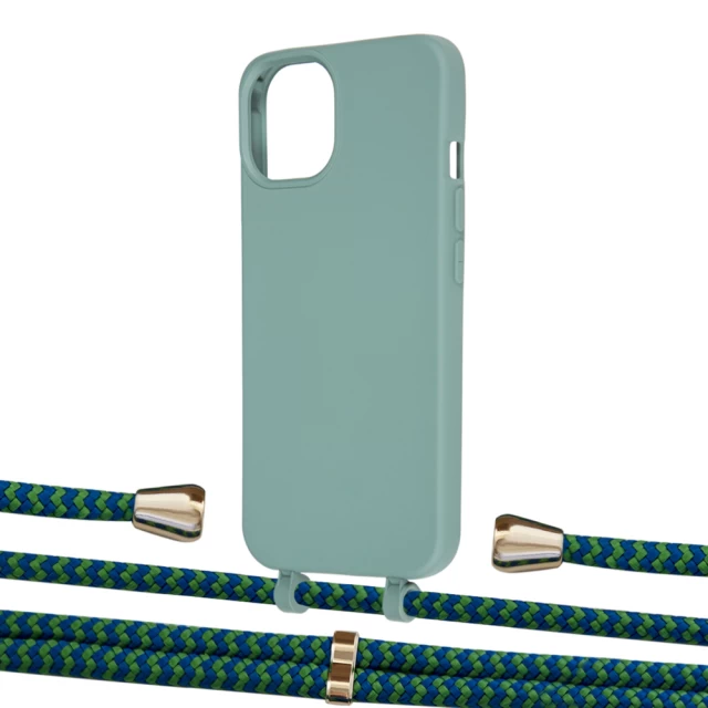 Чехол Upex Alter Eyelets for iPhone 13 Basil with Aide Emeraude and Casquette Gold (UP116297)