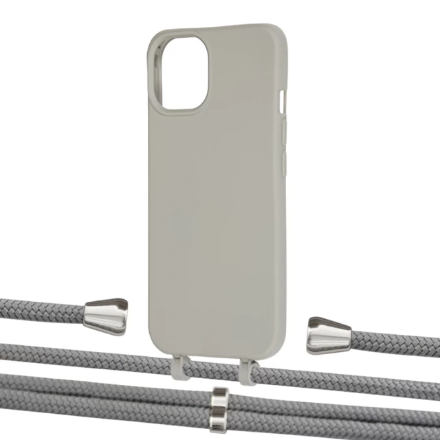 Чехол Upex Alter Eyelets for iPhone 13 Anchor with Aide Gray and Casquette Silver (UP116379)