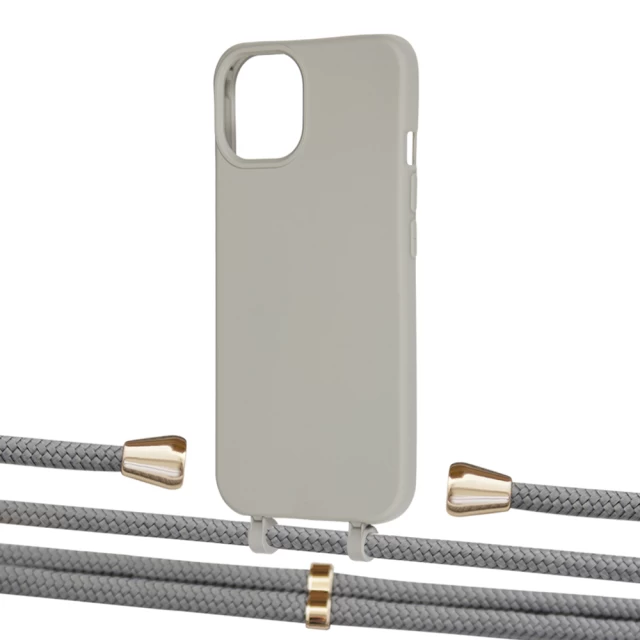 Чехол Upex Alter Eyelets for iPhone 13 Anchor with Aide Gray and Casquette Gold (UP116414)