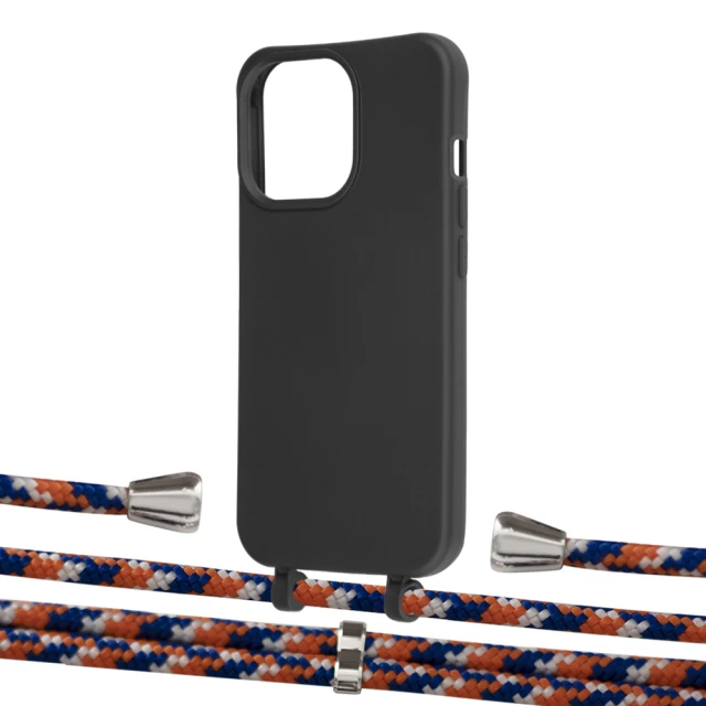 Чохол Upex Alter Eyelets for iPhone 13 Pro Onyx with Aide Orange Azure and Casquette Silver (UP116532)