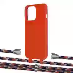 Чехол Upex Alter Eyelets for iPhone 13 Pro Red with Aide Orange Azure and Casquette Silver (UP116672)