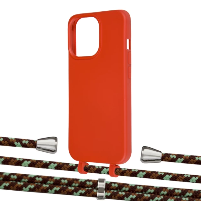 Чохол Upex Alter Eyelets for iPhone 13 Pro Red with Aide Cinnamon Camouflage and Casquette Silver (UP116675)