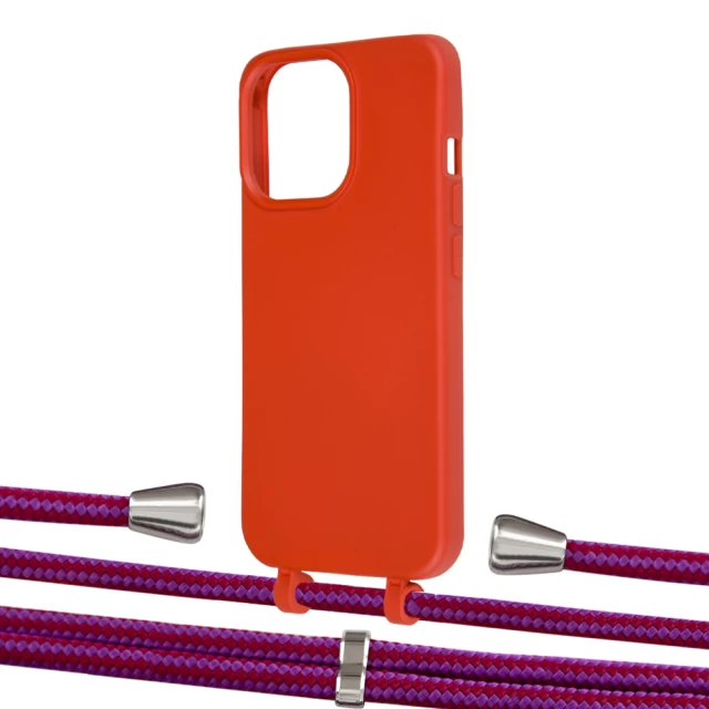 Чохол Upex Alter Eyelets for iPhone 13 Pro Red with Aide Rouge Cramoisi and Casquette Silver (UP116681)