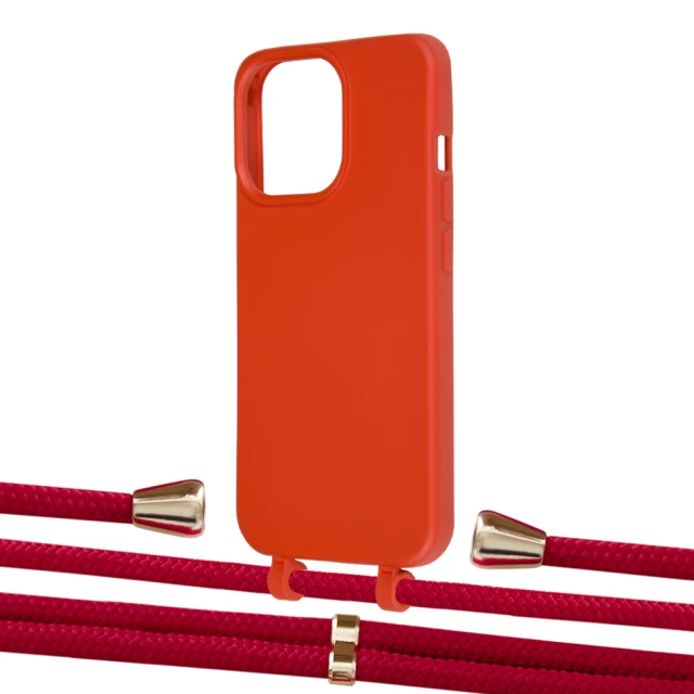 Чохол Upex Alter Eyelets for iPhone 13 Pro Red with Aide Red and Casquette Gold (UP116684)