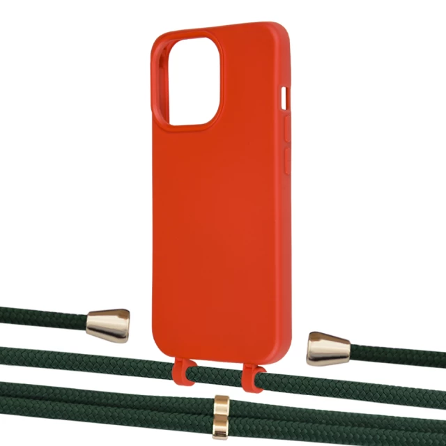 Чохол Upex Alter Eyelets for iPhone 13 Pro Red with Aide Cyprus Green and Casquette Gold (UP116691)