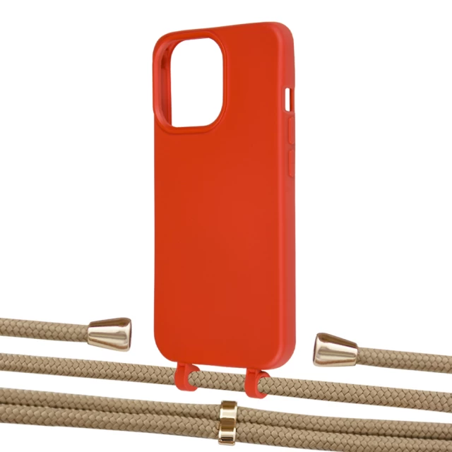 Чехол Upex Alter Eyelets for iPhone 13 Pro Red with Aide Sand and Casquette Gold (UP116697)