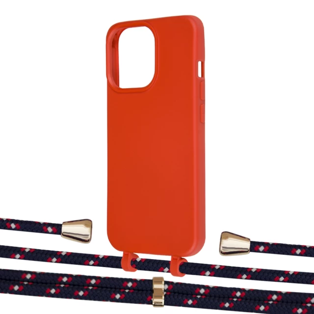 Чехол Upex Alter Eyelets for iPhone 13 Pro Red with Aide Blue Marine and Casquette Gold (UP116704)