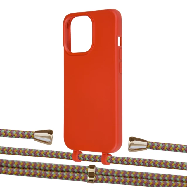 Чехол Upex Alter Eyelets for iPhone 13 Pro Red with Aide Couleur Vintage and Casquette Gold (UP116715)