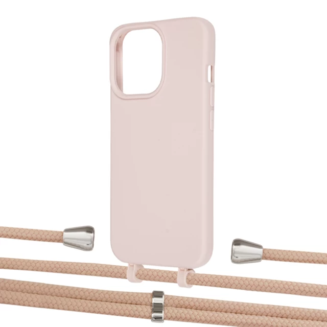 Чехол Upex Alter Eyelets for iPhone 13 Pro Crepe with Aide Creole Pink and Casquette Silver (UP116804)