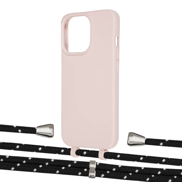 Чехол Upex Alter Eyelets for iPhone 13 Pro Crepe with Aide Black Dots and Casquette Silver (UP116807)