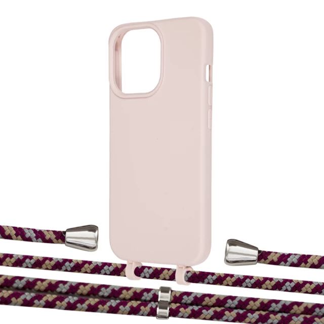 Чохол Upex Alter Eyelets for iPhone 13 Pro Crepe with Aide Burgundy Camouflage and Casquette Silver (UP116813)