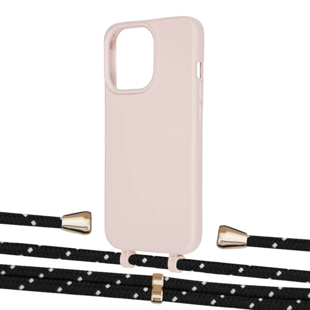 Чохол Upex Alter Eyelets for iPhone 13 Pro Crepe with Aide Black Dots and Casquette Gold (UP116842)