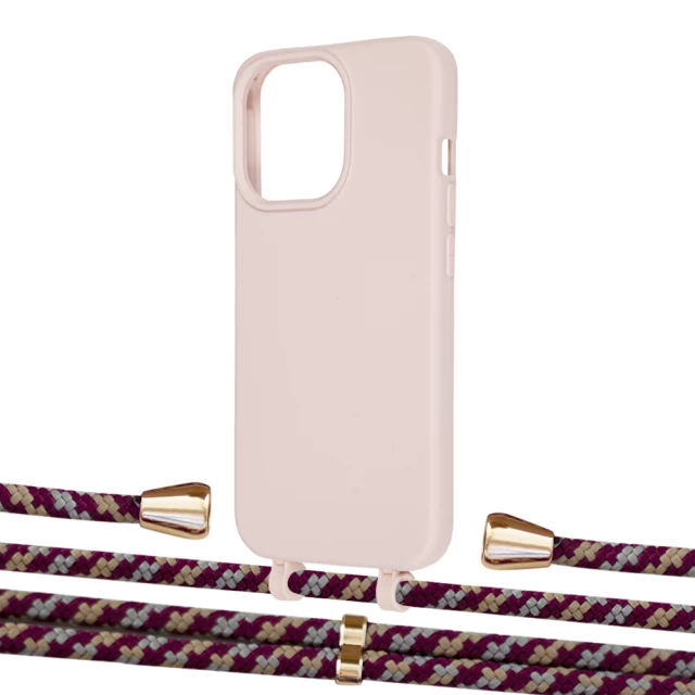 Чехол Upex Alter Eyelets for iPhone 13 Pro Crepe with Aide Burgundy Camouflage and Casquette Gold (UP116848)