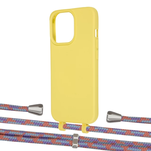 Чехол Upex Alter Eyelets for iPhone 13 Pro Daffodil with Aide Blue Sunset and Casquette Silver (UP116951)