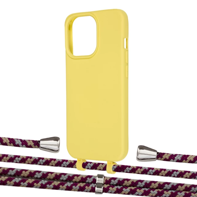 Чехол Upex Alter Eyelets for iPhone 13 Pro Daffodil with Aide Burgundy Camouflage and Casquette Silver (UP116953)