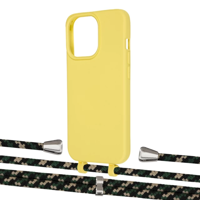 Чехол Upex Alter Eyelets for iPhone 13 Pro Daffodil with Aide Juniper Camouflage and Casquette Silver (UP116954)