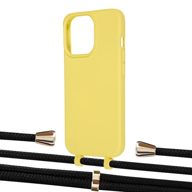 Чехол Upex Alter Eyelets for iPhone 13 Pro Daffodil with Aide Black and Casquette Gold (UP116963)