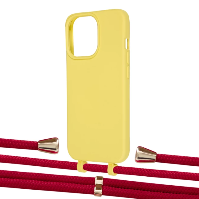 Чохол Upex Alter Eyelets for iPhone 13 Pro Daffodil with Aide Red and Casquette Gold (UP116964)
