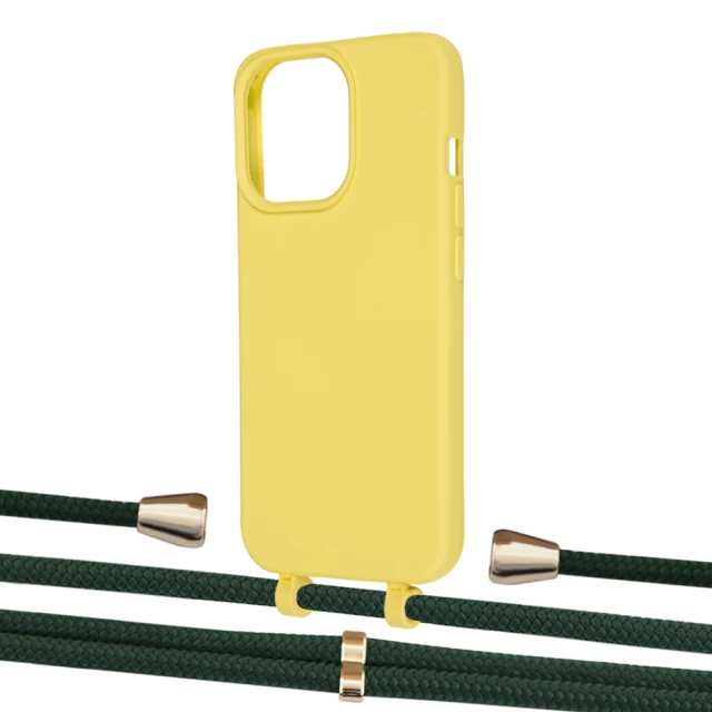 Чехол Upex Alter Eyelets for iPhone 13 Pro Daffodil with Aide Cyprus Green and Casquette Gold (UP116971)