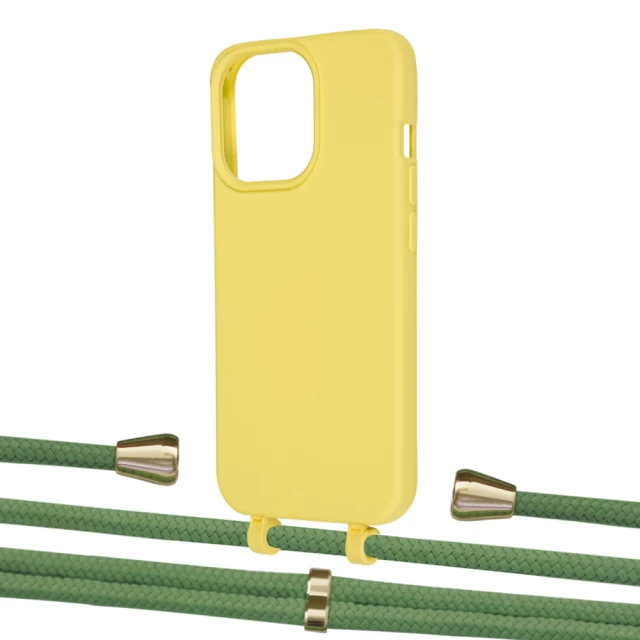 Чехол Upex Alter Eyelets for iPhone 13 Pro Daffodil with Aide Mint and Casquette Gold (UP116972)