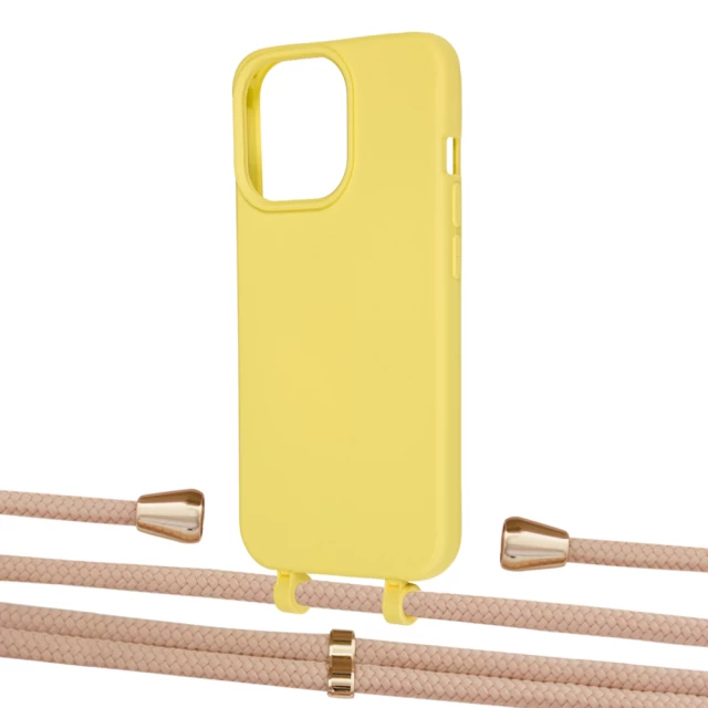 Чехол Upex Alter Eyelets for iPhone 13 Pro Daffodil with Aide Creole Pink and Casquette Gold (UP116979)