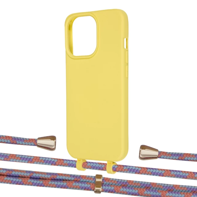 Чехол Upex Alter Eyelets for iPhone 13 Pro Daffodil with Aide Blue Sunset and Casquette Gold (UP116986)