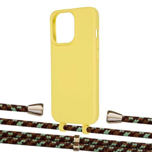 Чехол Upex Alter Eyelets for iPhone 13 Pro Daffodil with Aide Cinnamon Camouflage and Casquette Gold (UP116990)