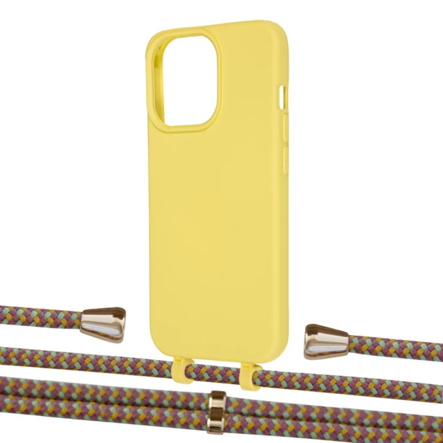 Чехол Upex Alter Eyelets for iPhone 13 Pro Daffodil with Aide Couleur Vintage and Casquette Gold (UP116995)
