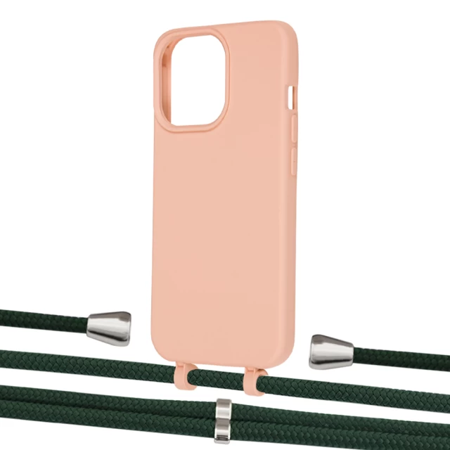 Чехол Upex Alter Eyelets for iPhone 13 Pro Tangerine with Aide Cyprus Green and Casquette Silver (UP117076)