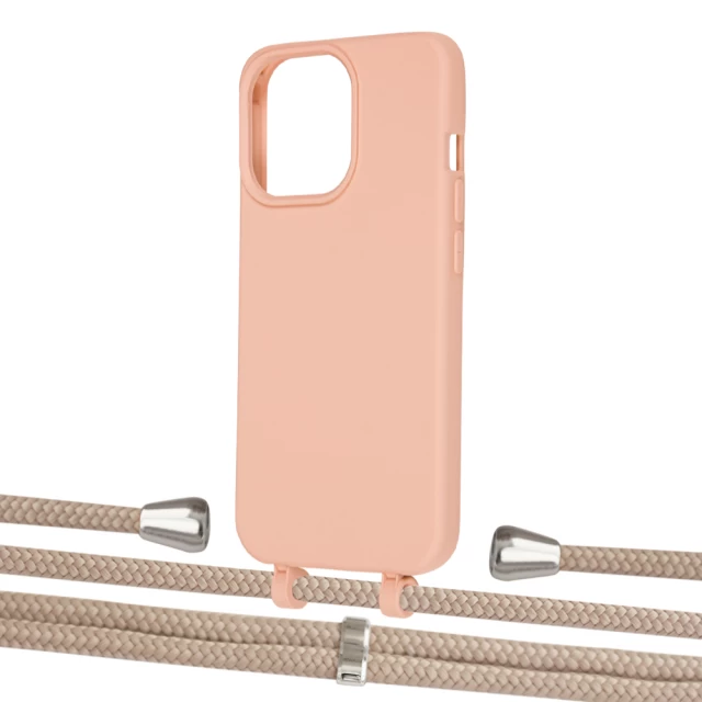 Чохол Upex Alter Eyelets for iPhone 13 Pro Tangerine with Aide Peony Pink and Casquette Silver (UP117083)