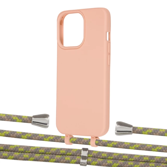 Чехол Upex Alter Eyelets for iPhone 13 Pro Tangerine with Aide Lime Camouflage and Casquette Silver (UP117097)