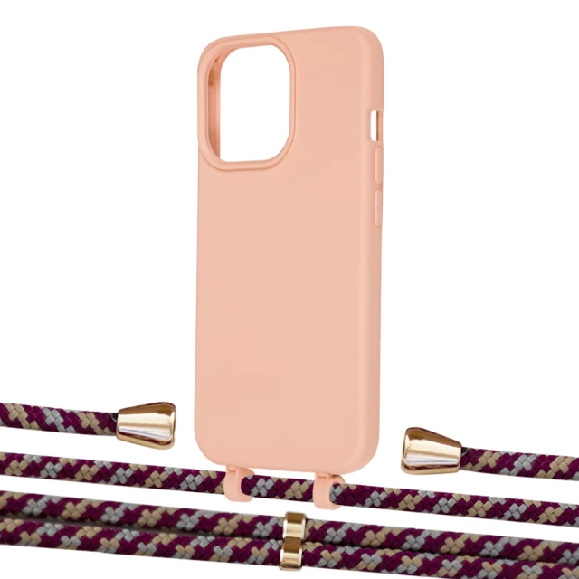 Чехол Upex Alter Eyelets for iPhone 13 Pro Tangerine with Aide Burgundy Camouflage and Casquette Gold (UP117128)