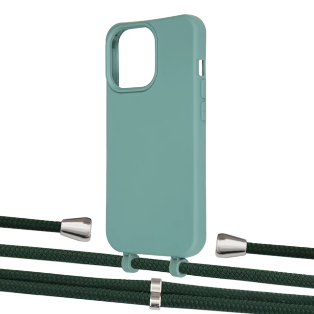 Чехол Upex Alter Eyelets for iPhone 13 Pro Basil with Aide Cyprus Green and Casquette Silver (UP117216)