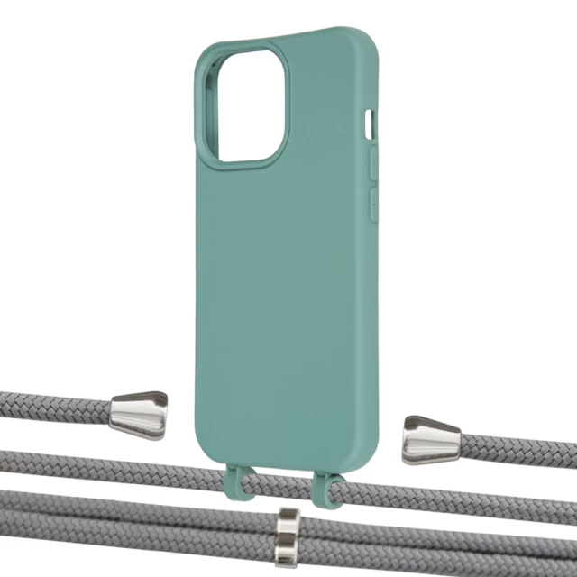 Чохол Upex Alter Eyelets for iPhone 13 Pro Basil with Aide Gray and Casquette Silver (UP117219)