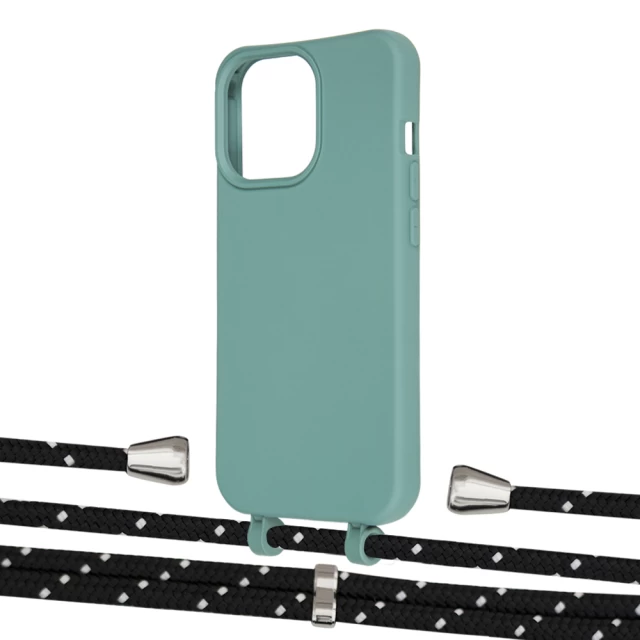 Чохол Upex Alter Eyelets for iPhone 13 Pro Basil with Aide Black Dots and Casquette Silver (UP117227)