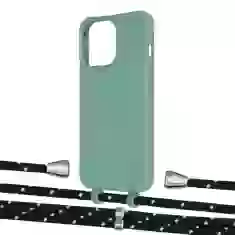 Чехол Upex Alter Eyelets for iPhone 13 Pro Basil with Aide Black Dots and Casquette Silver (UP117227)