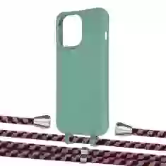 Чехол Upex Alter Eyelets for iPhone 13 Pro Basil with Aide Burgundy Camouflage and Casquette Silver (UP117233)