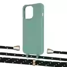 Чохол Upex Alter Eyelets for iPhone 13 Pro Basil with Aide Black Dots and Casquette Gold (UP117262)