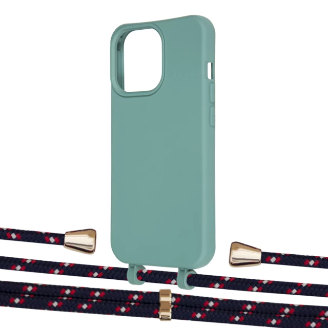 Чехол Upex Alter Eyelets for iPhone 13 Pro Basil with Aide Blue Marine and Casquette Gold (UP117264)